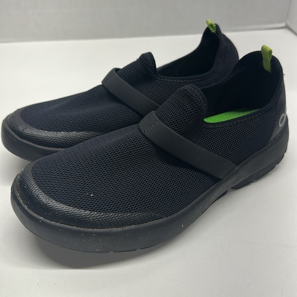 Oofos Shoes OOmg Eezee Low Slip On Shoe Casual Sneakers Trainer Black White 11